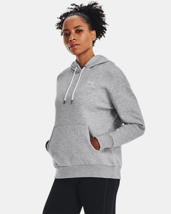 เสื้อฮู้ด UA Essential Fleece สำหรับผู้หญิง in Gray image number 0
